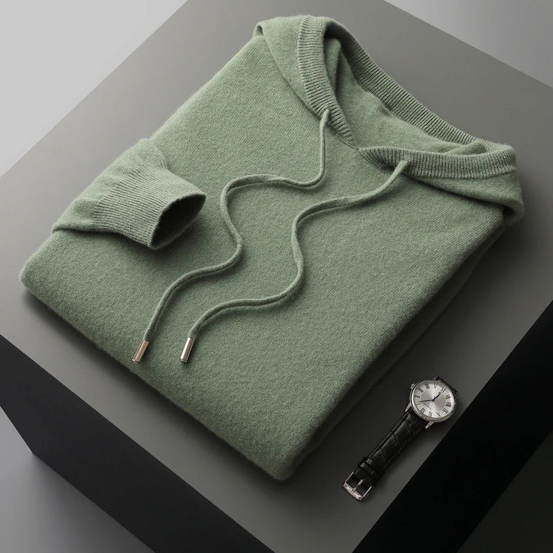 Heren Hoodie Grijs Casual Wolmix Met Capuchon-4