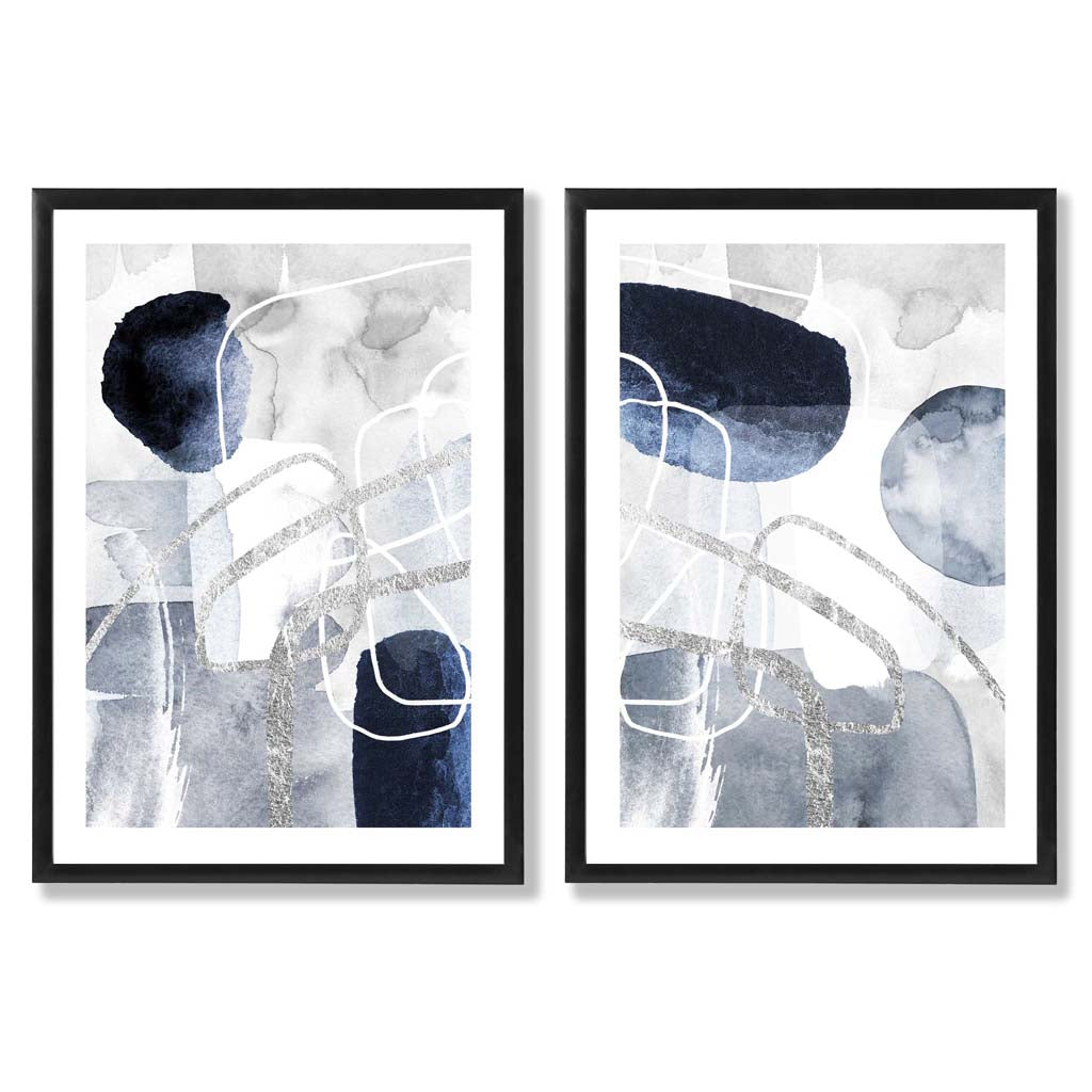 Set van 2 Abstracte Kunstprints voor Wanddecoratie 0