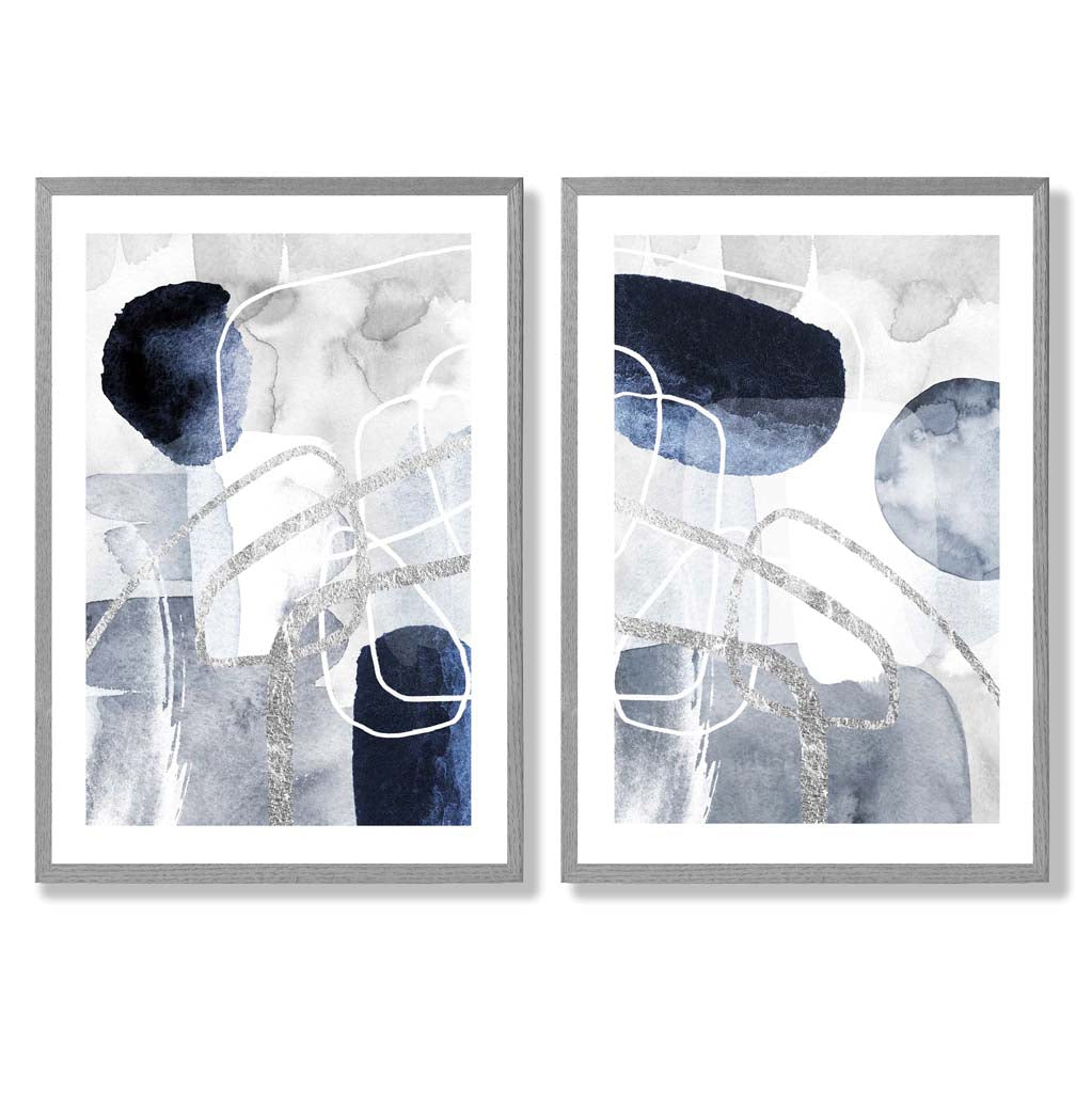 Set van 2 Abstracte Kunstprints voor Wanddecoratie 5
