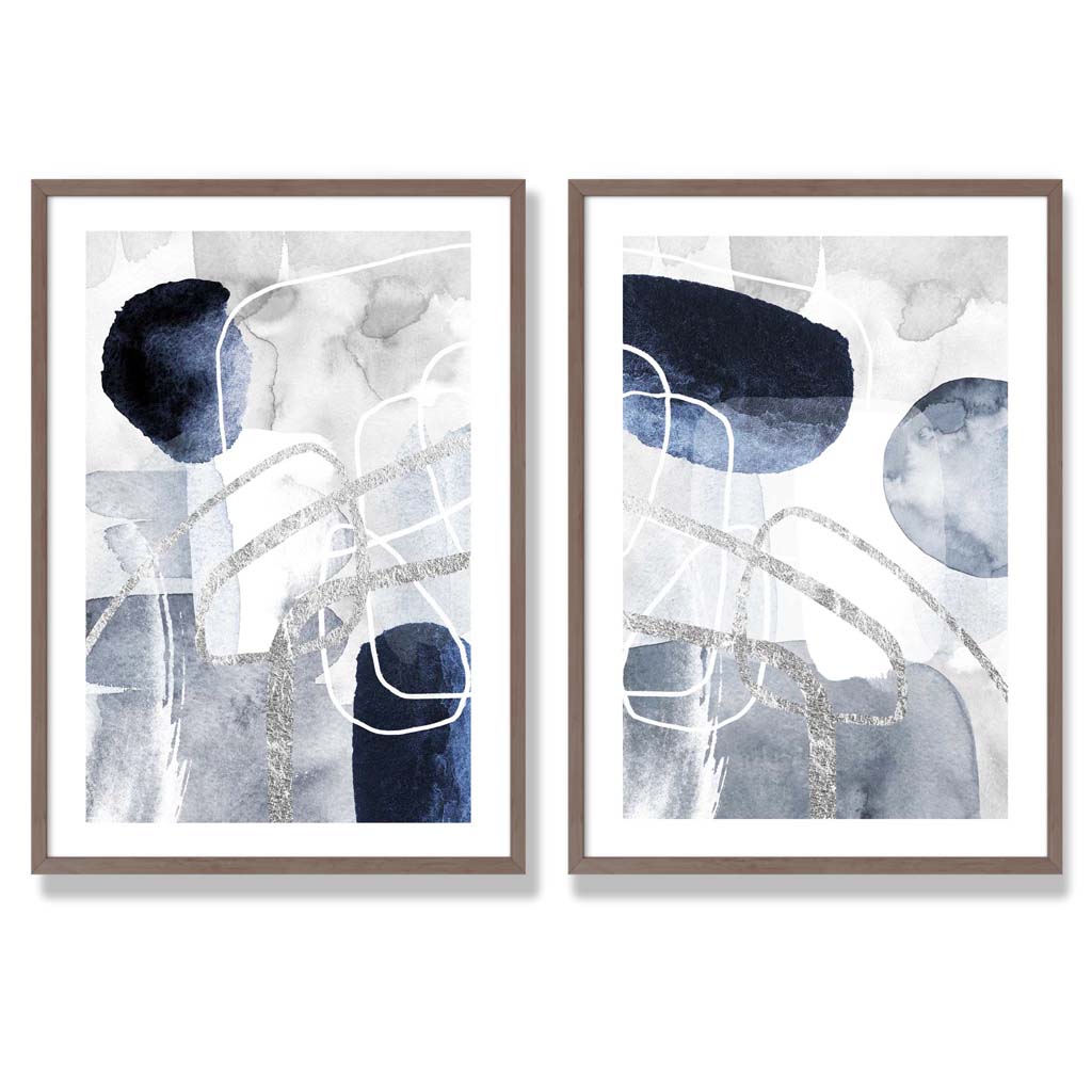 Set van 2 Abstracte Kunstprints voor Wanddecoratie 7