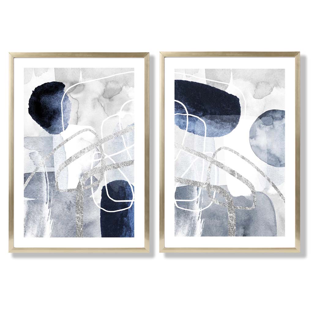 Set van 2 Abstracte Kunstprints voor Wanddecoratie 8