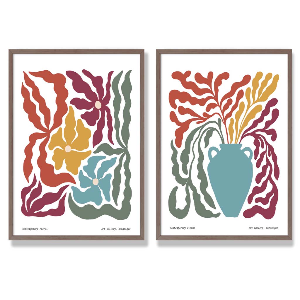 Set van 2 Boho Bloemenprints voor Wanddecoratie 7