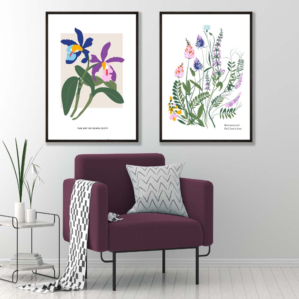 Set van 2 Ingelijste Kunstafdrukken Kleurrijke Lentebloemen voor Interieurdecoratie 1