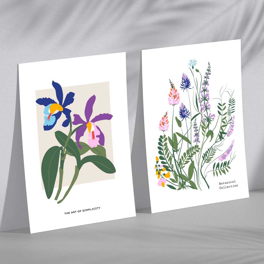 Set van 2 Ingelijste Kunstafdrukken Kleurrijke Lentebloemen voor Interieurdecoratie 2