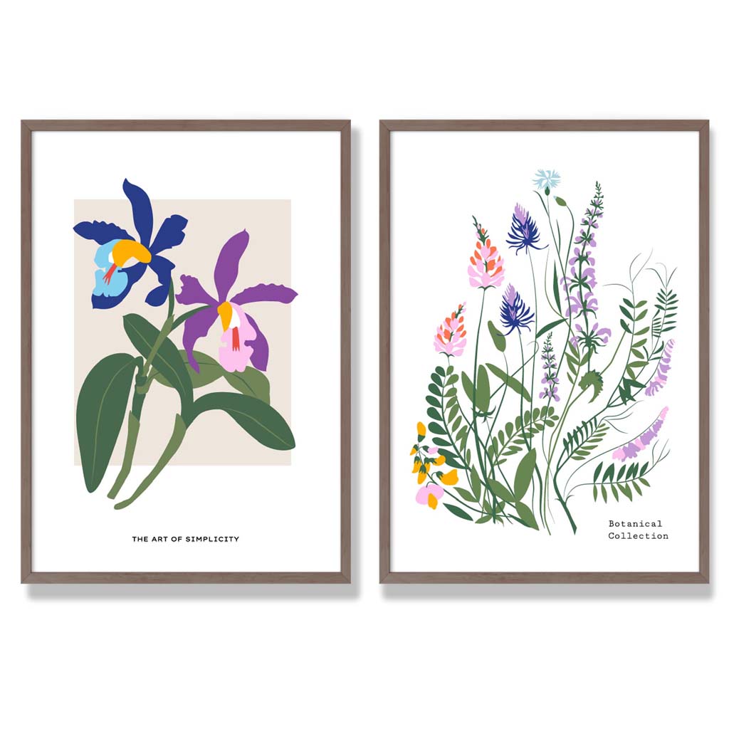 Set van 2 Ingelijste Kunstafdrukken Kleurrijke Lentebloemen voor Interieurdecoratie 7
