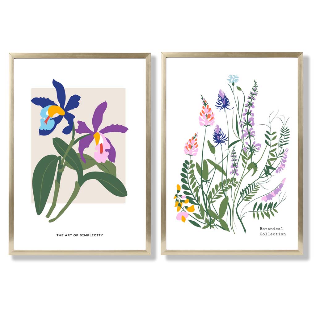 Set van 2 Ingelijste Kunstafdrukken Kleurrijke Lentebloemen voor Interieurdecoratie 8