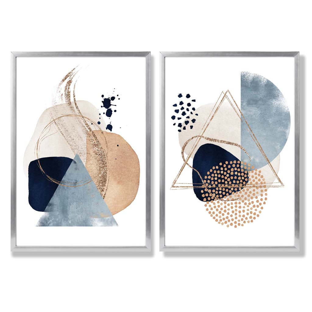 Set van 2 Kunstafdrukken Aquarelvormen voor Creatieve Ruimtes 9