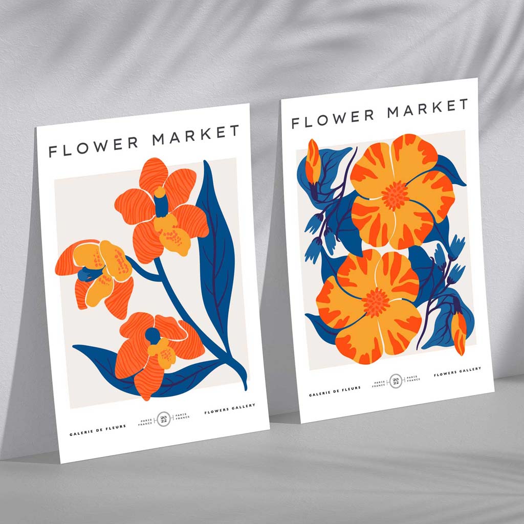 Set van 2 Kunstafdrukken Lentebloemen voor Thuisdecoratie 2