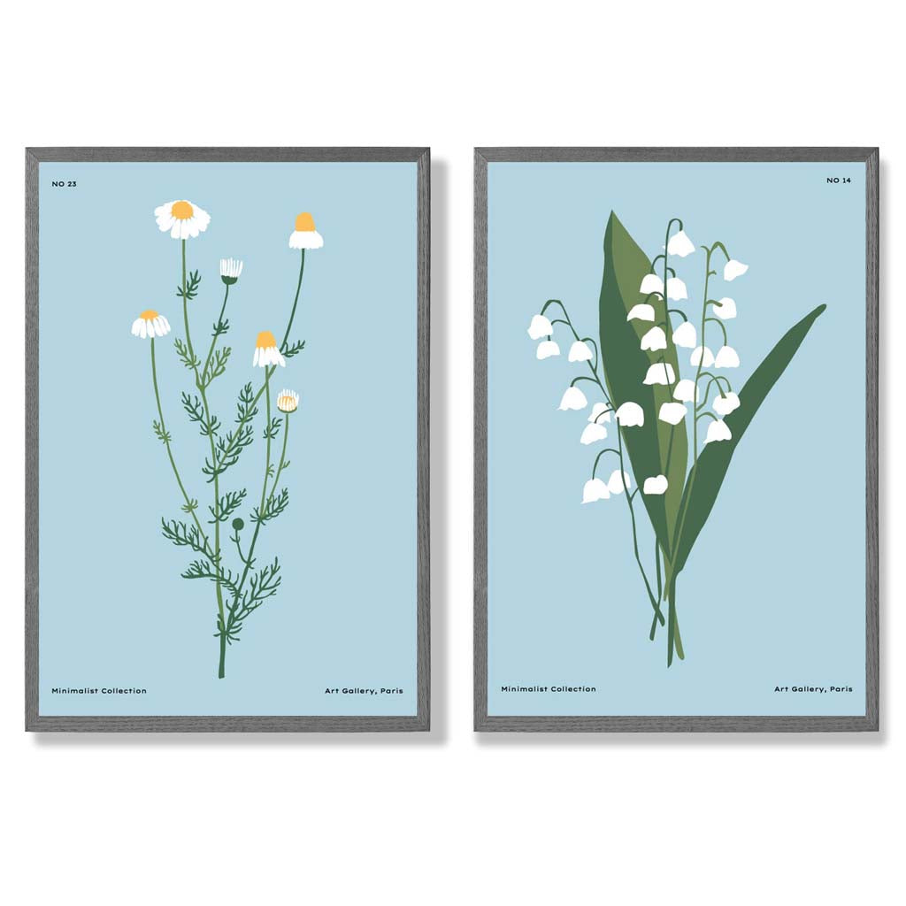 Set van 2 Kunstafdrukken met Wilde Bloemenillustratie 4