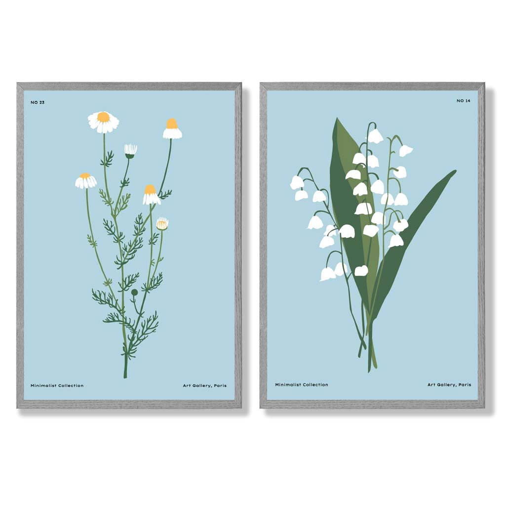 Set van 2 Kunstafdrukken met Wilde Bloemenillustratie 5