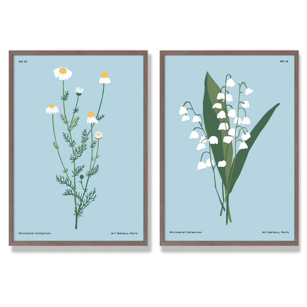Set van 2 Kunstafdrukken met Wilde Bloemenillustratie 7