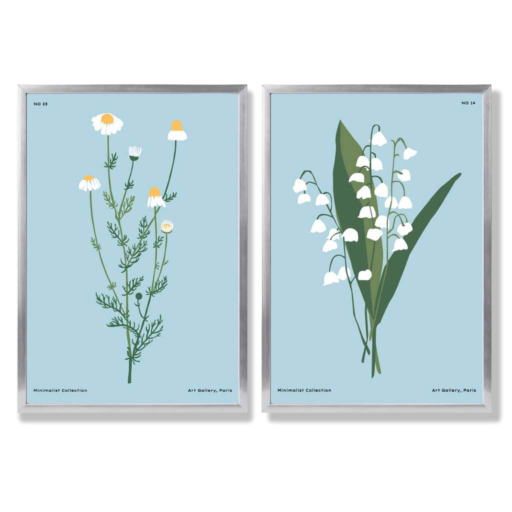 Set van 2 Kunstafdrukken met Wilde Bloemenillustratie 9
