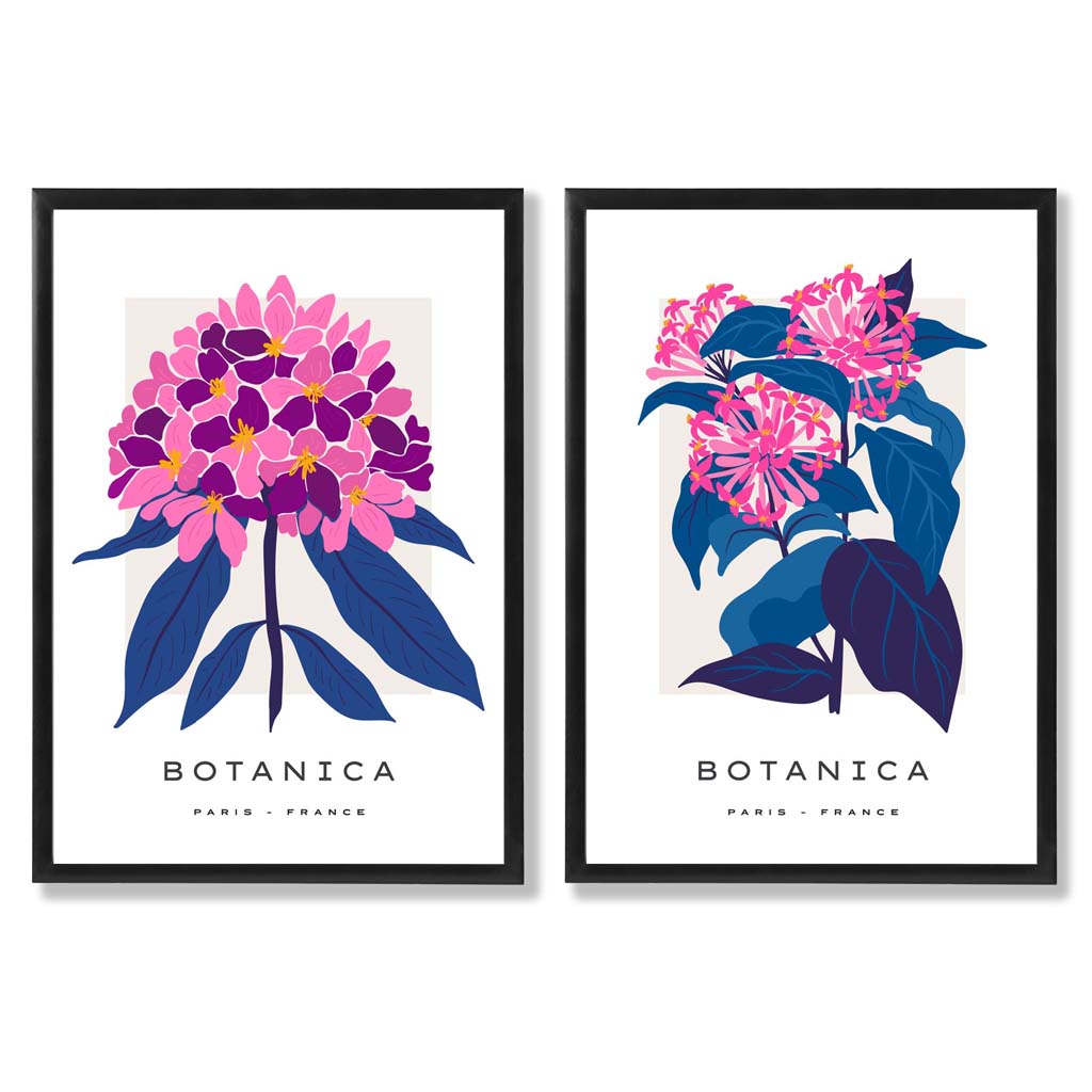 Set van 2 Kunstafdrukken met Zomerbloemen voor Thuisdecoratie 0