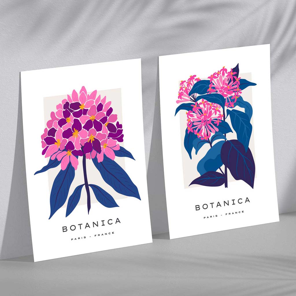 Set van 2 Kunstafdrukken met Zomerbloemen voor Thuisdecoratie 2