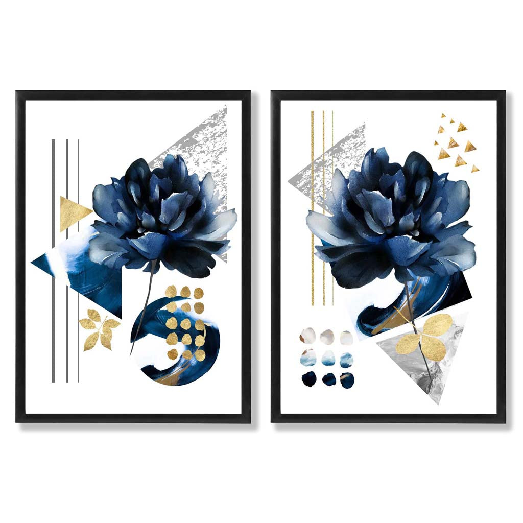 Set van 2 Kunstprints Bloemen Modern Ingelijst 0