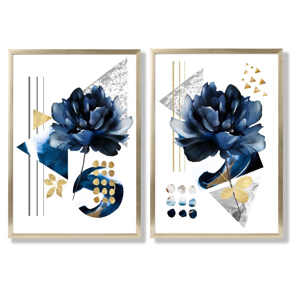 Set van 2 Kunstprints Bloemen Modern Ingelijst 8
