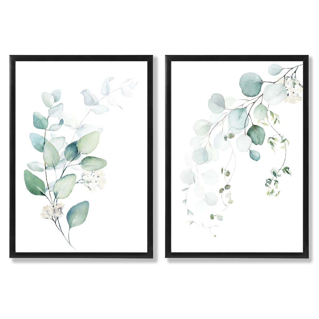 Set van 2 Kunstprints Eucalyptus Ingelijst 0