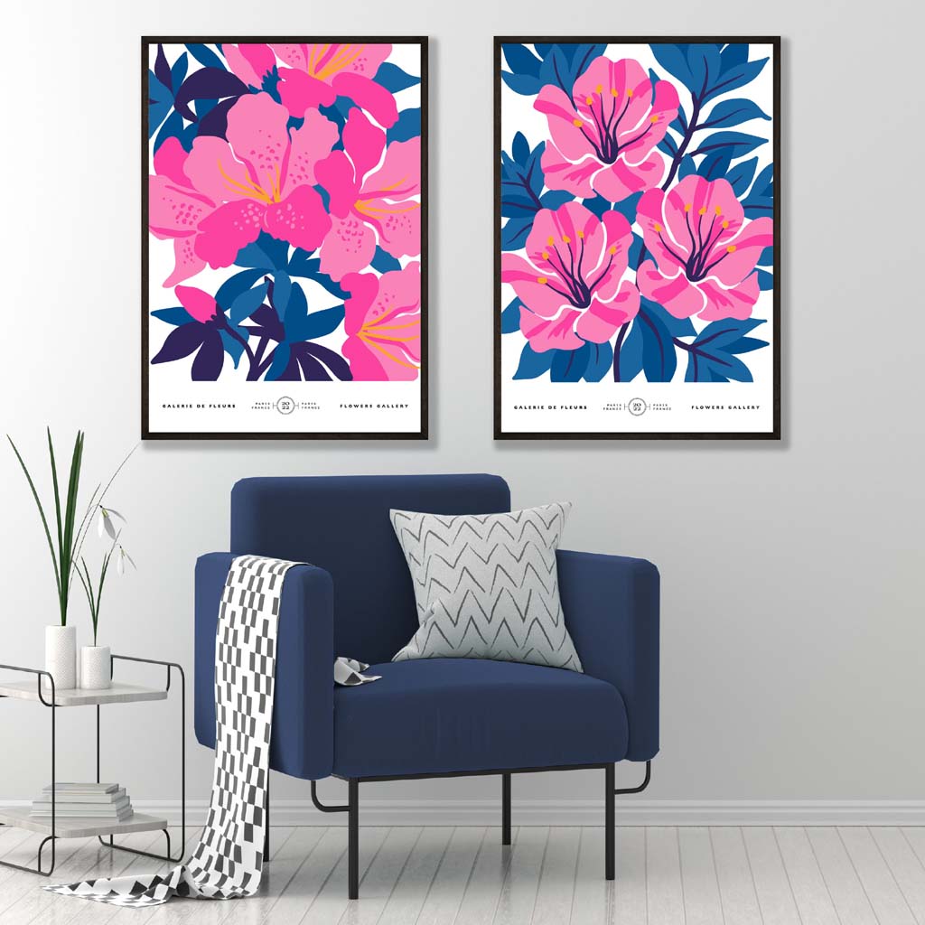 Set van 2 Kunstprints met Lentebloemen voor Thuisdecoratie 1