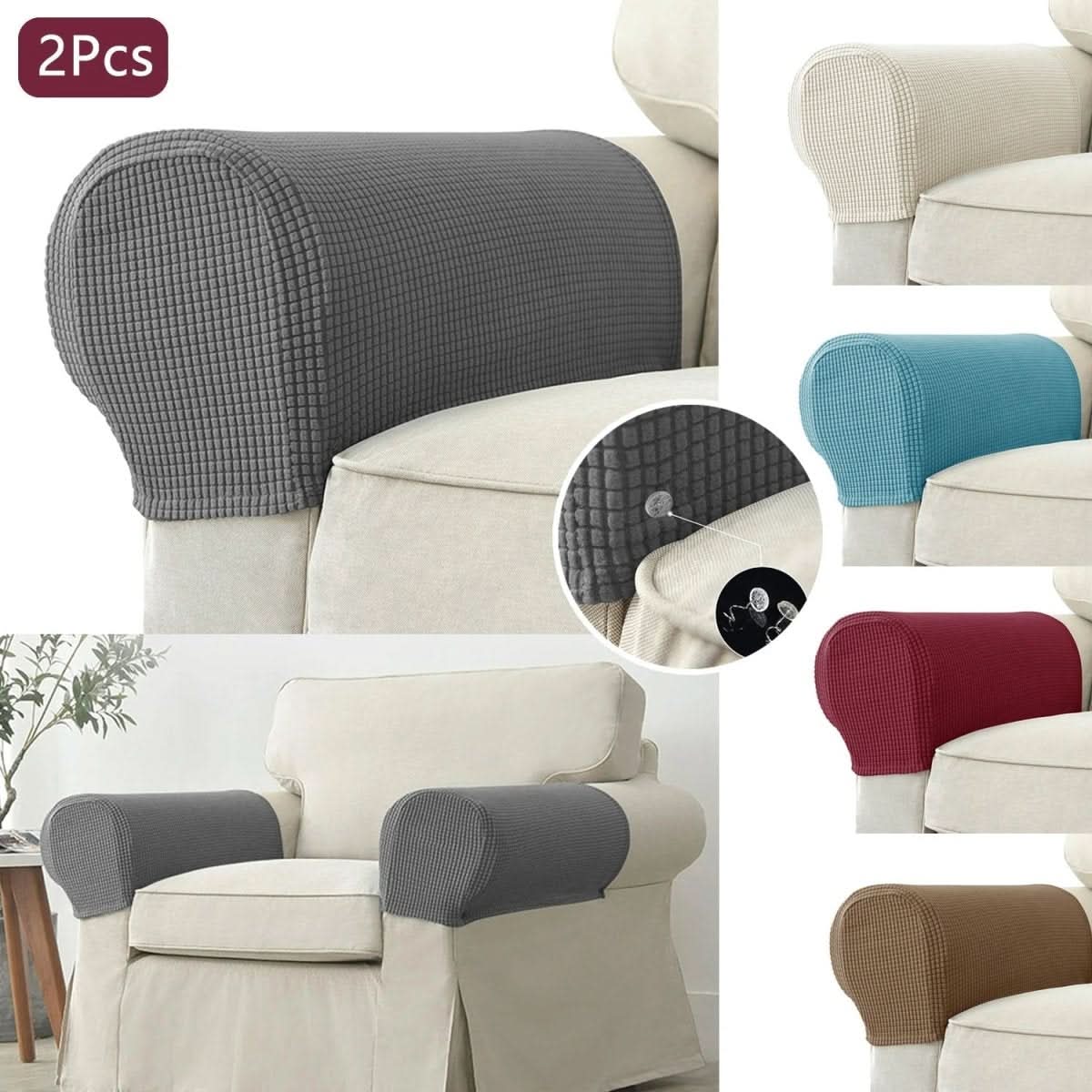 Set van 2 Waterdichte Armleuninghoezen voor Banken en Stoelen met Jacquardpatroon 1