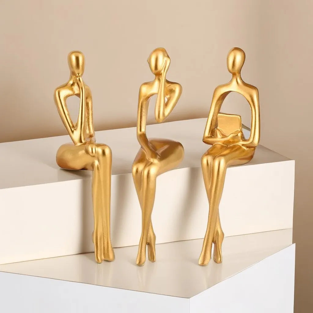 Set van 3 Abstracte Beeldjes Nordic Stijl 0