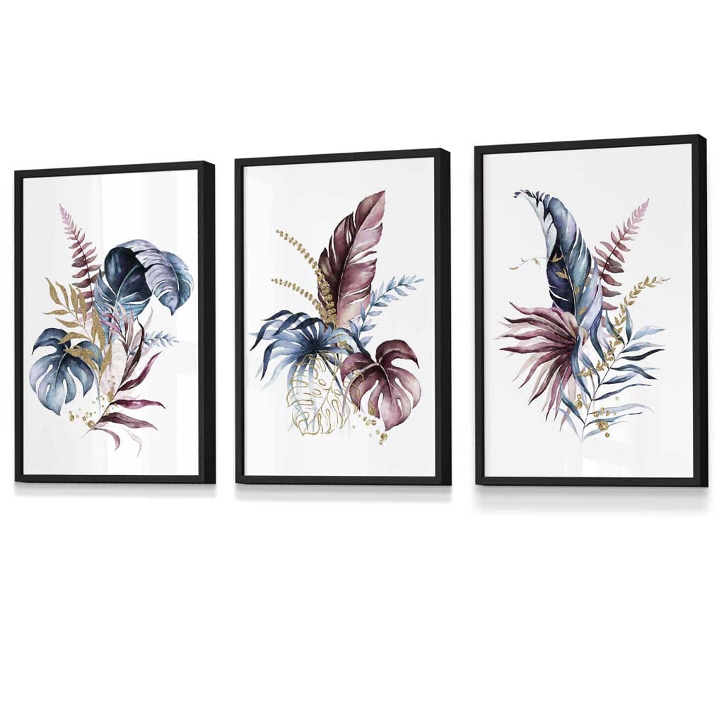 Set van 3 Ingelijste Botanische Kunstprints voor Muurdecoratie 0
