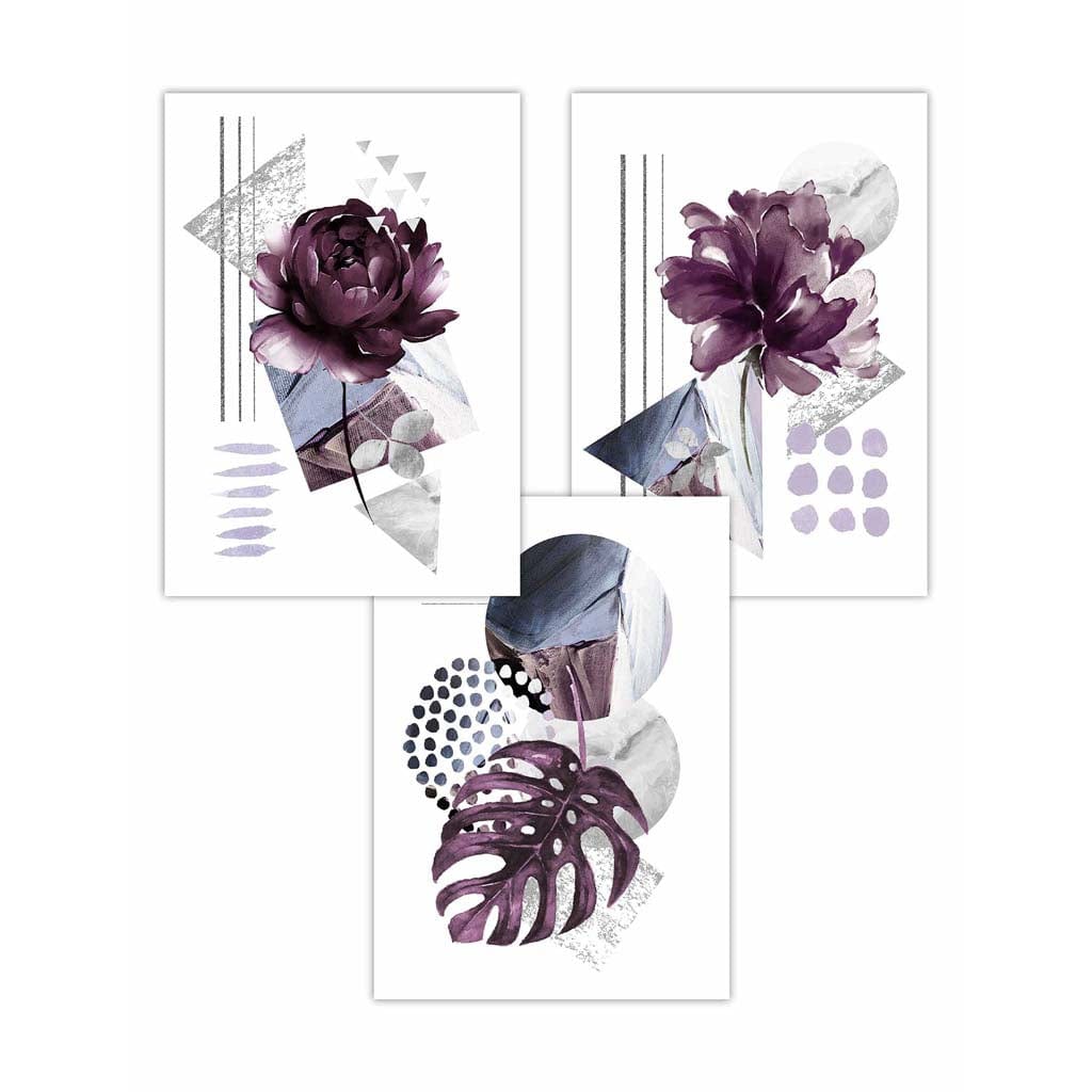Set van 3 Wandposters Bloemen voor Thuisdecoratie 0