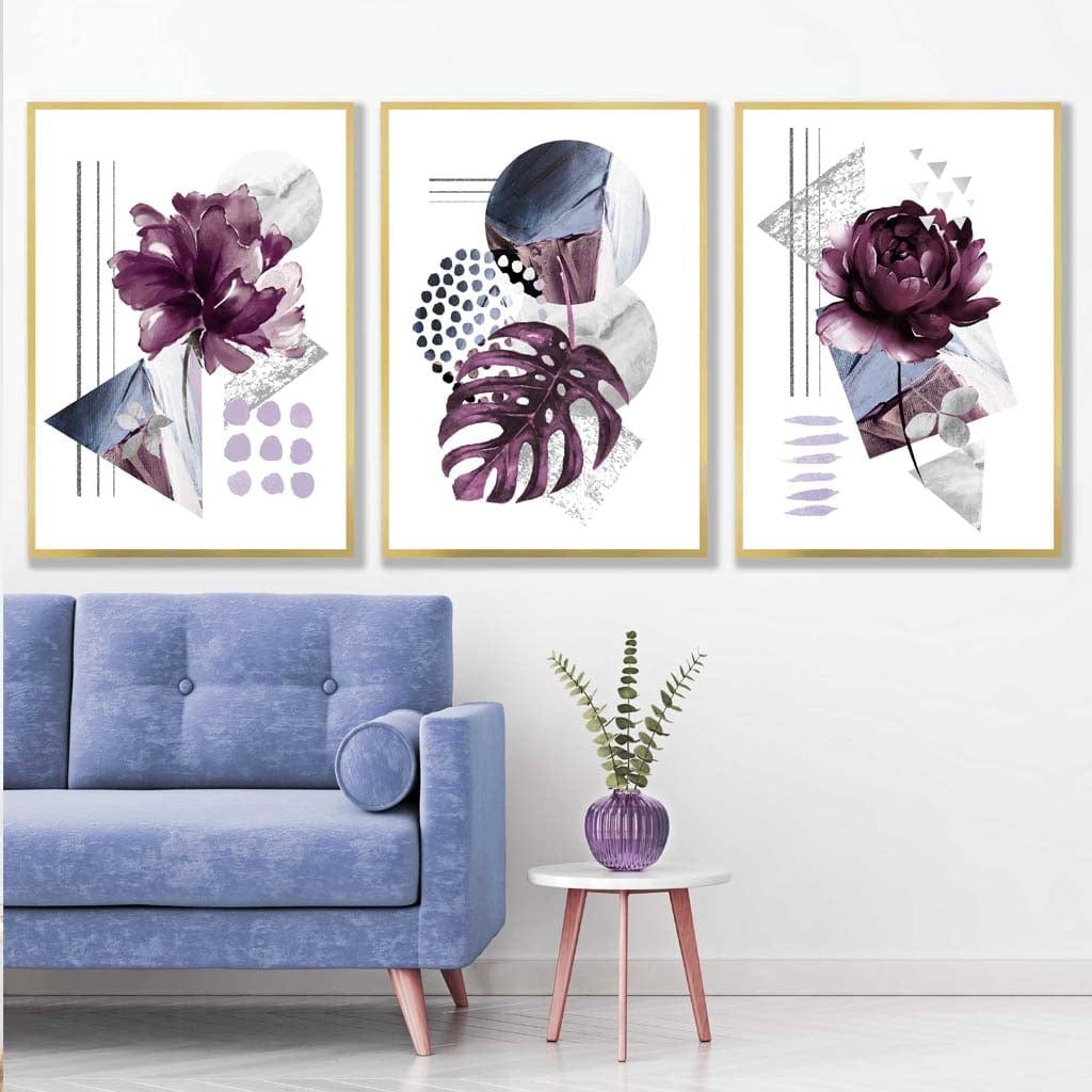 Set van 3 Wandposters Bloemen voor Thuisdecoratie 4