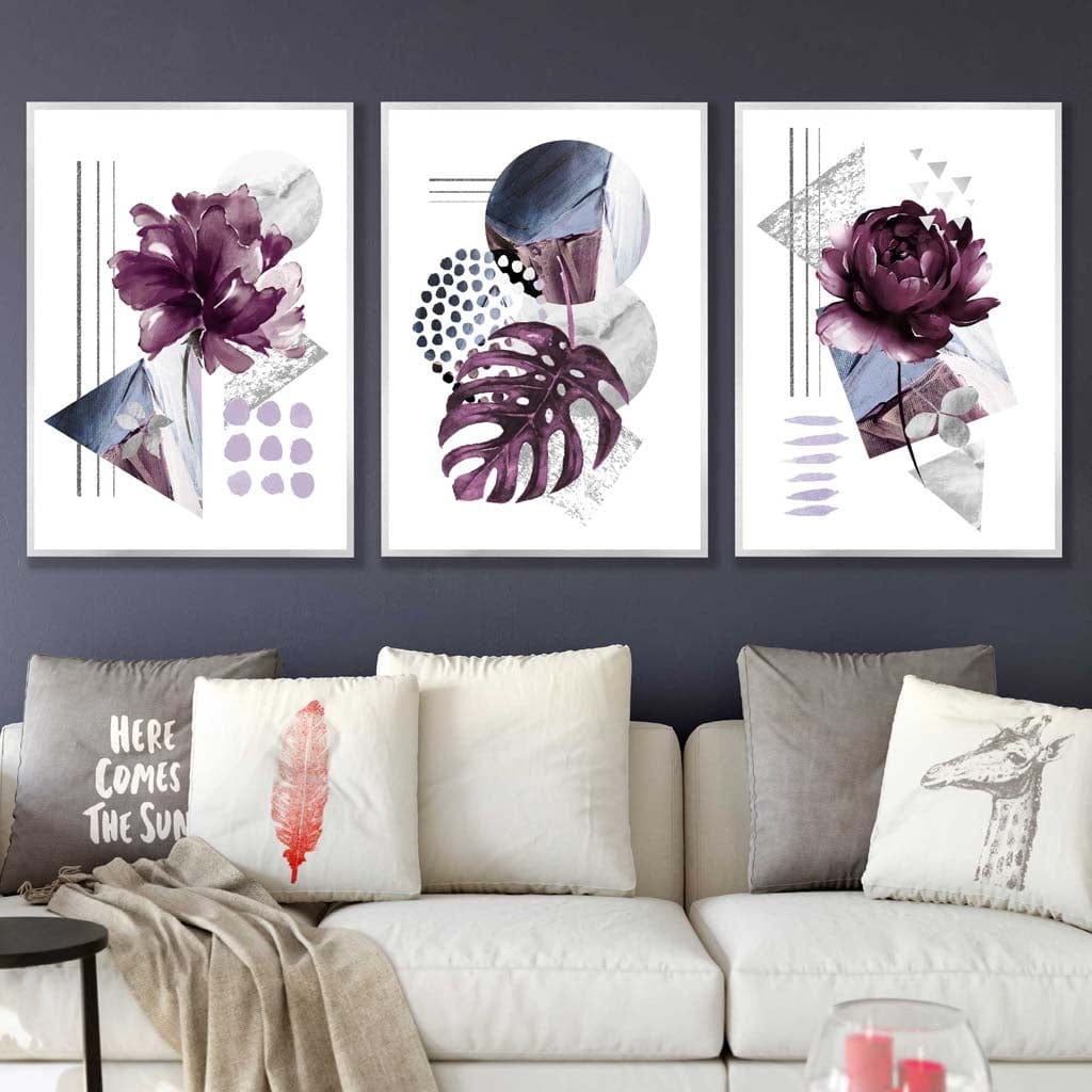 Set van 3 Wandposters Bloemen voor Thuisdecoratie 6