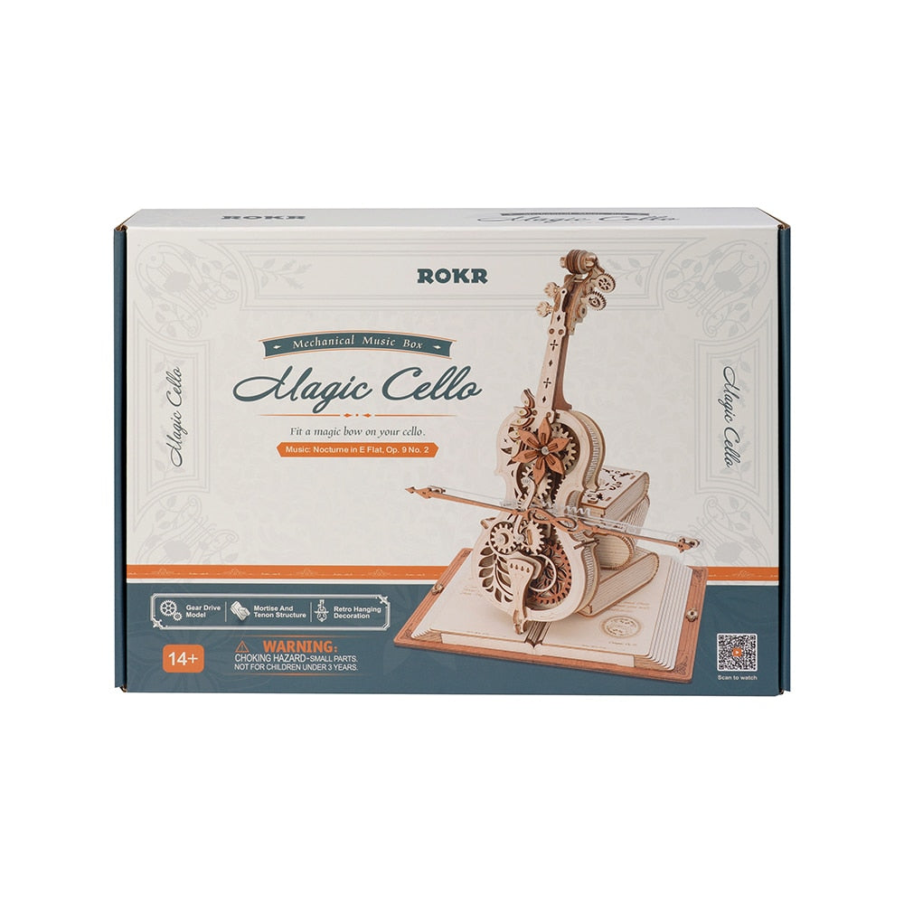 Houten Puzzel Magische Cello Muziekdoos
