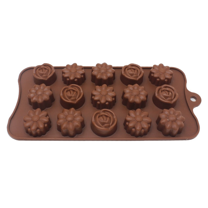Siliconen Chocoladevorm Hart Bloem Voor Taarten 5