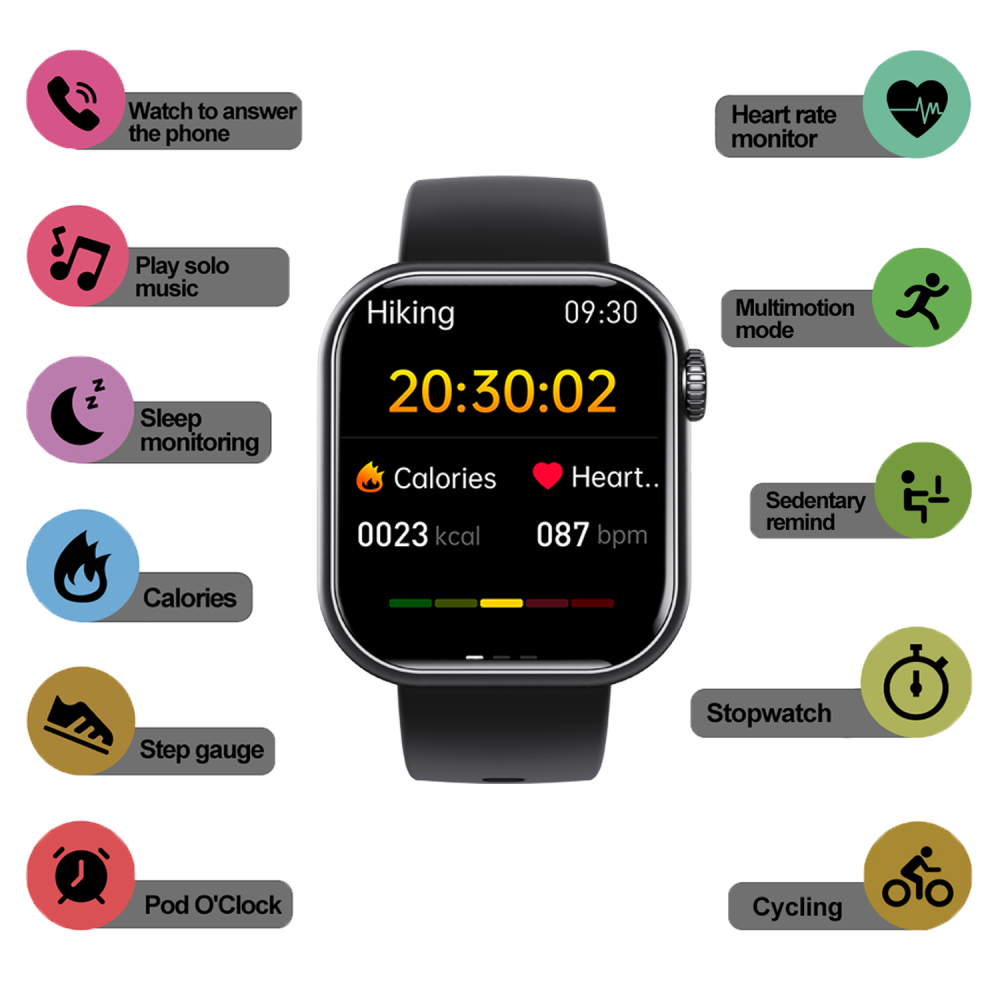 Smartwatch Fitness Tracker met Gezondheidsmonitor en Touchscreen 8