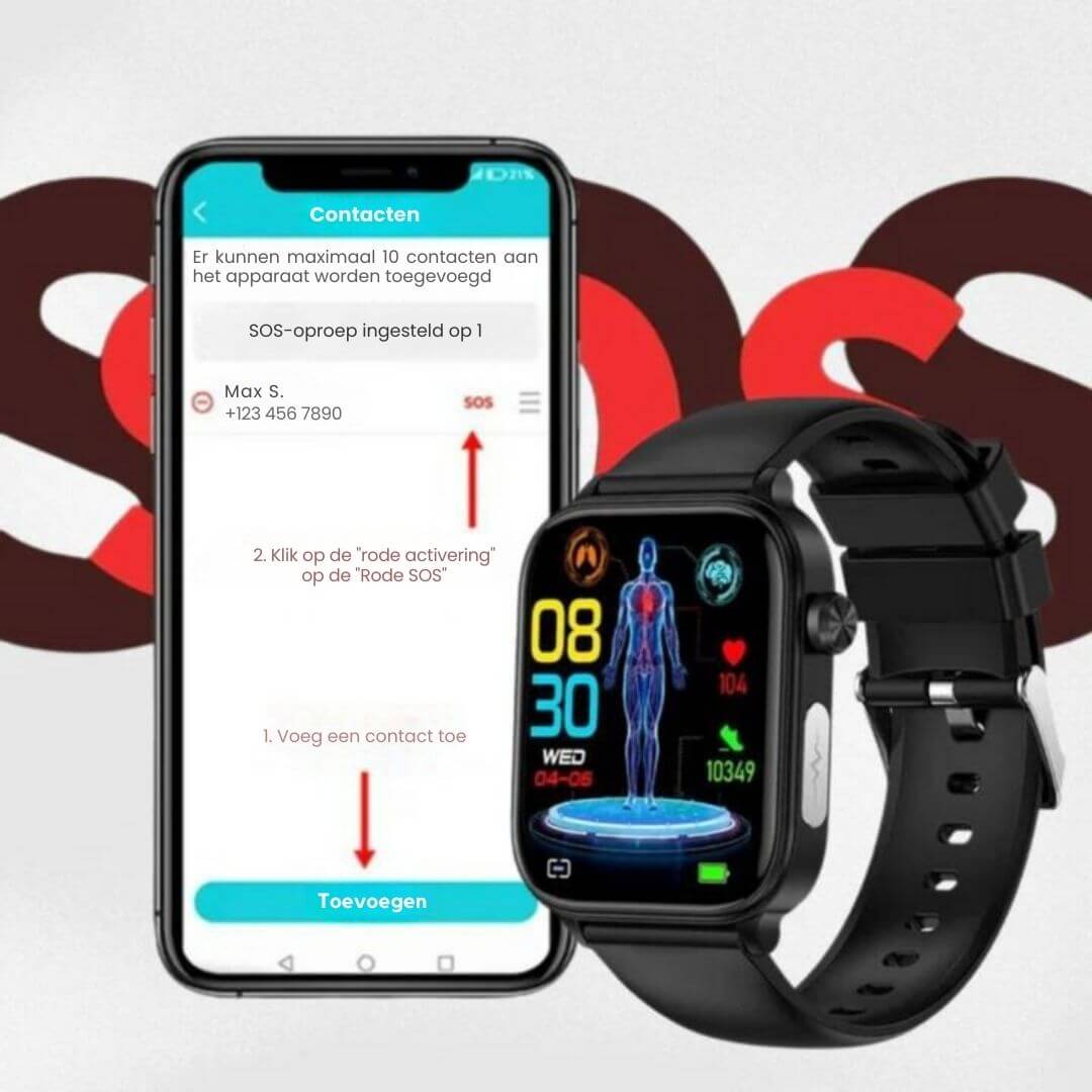 Smartwatch voor Senioren met Gezondheidsmonitoring en GPS 5