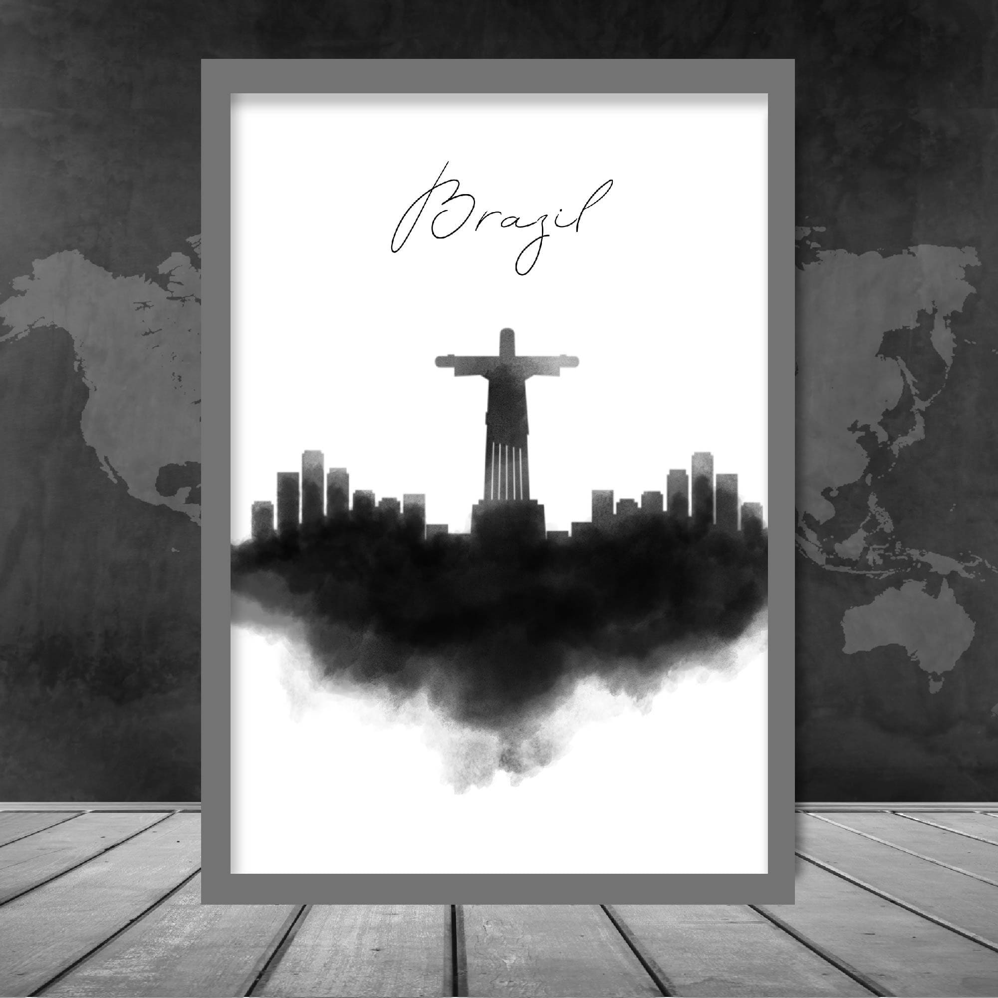 Stadsgezicht Print van Brazilië met Skyline 1