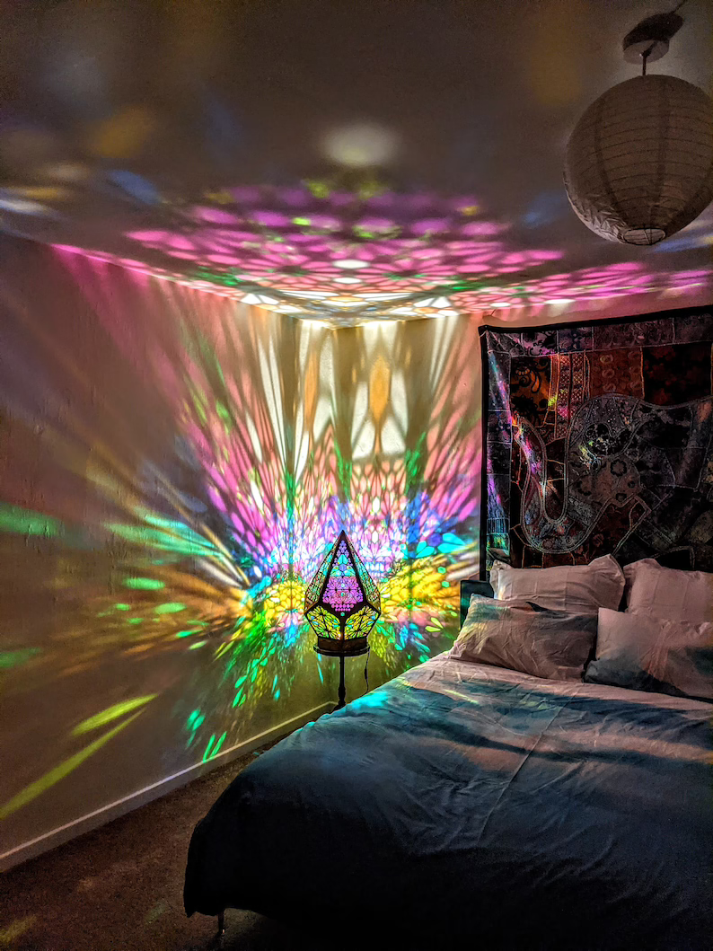 Tafellamp in Bohemian Stijl met Sterrenhemelpatroon 2