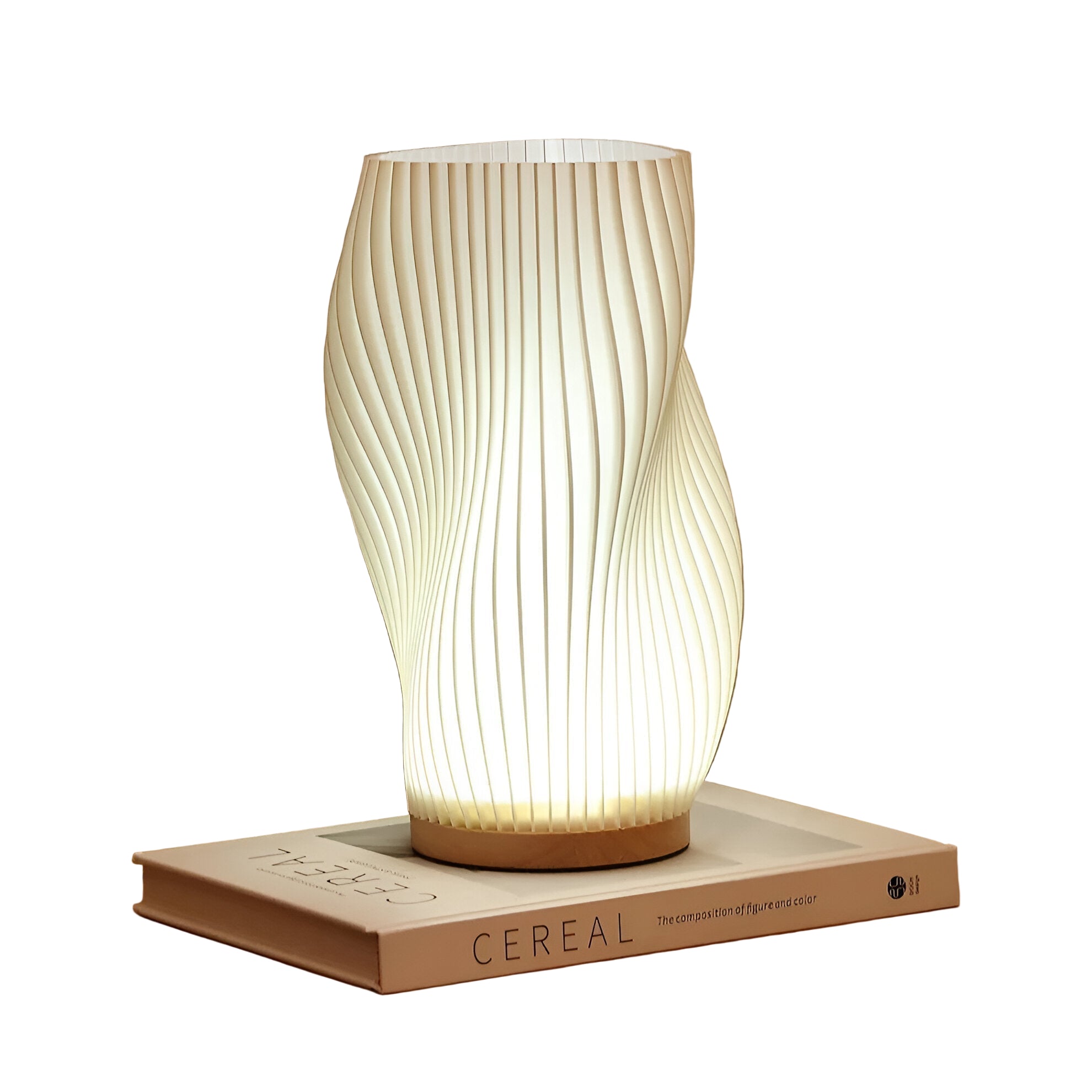 Tafellamp met 3D Golfeffect en Moderne Metaalvoet - Perfect als Nachtkast Lampje 0