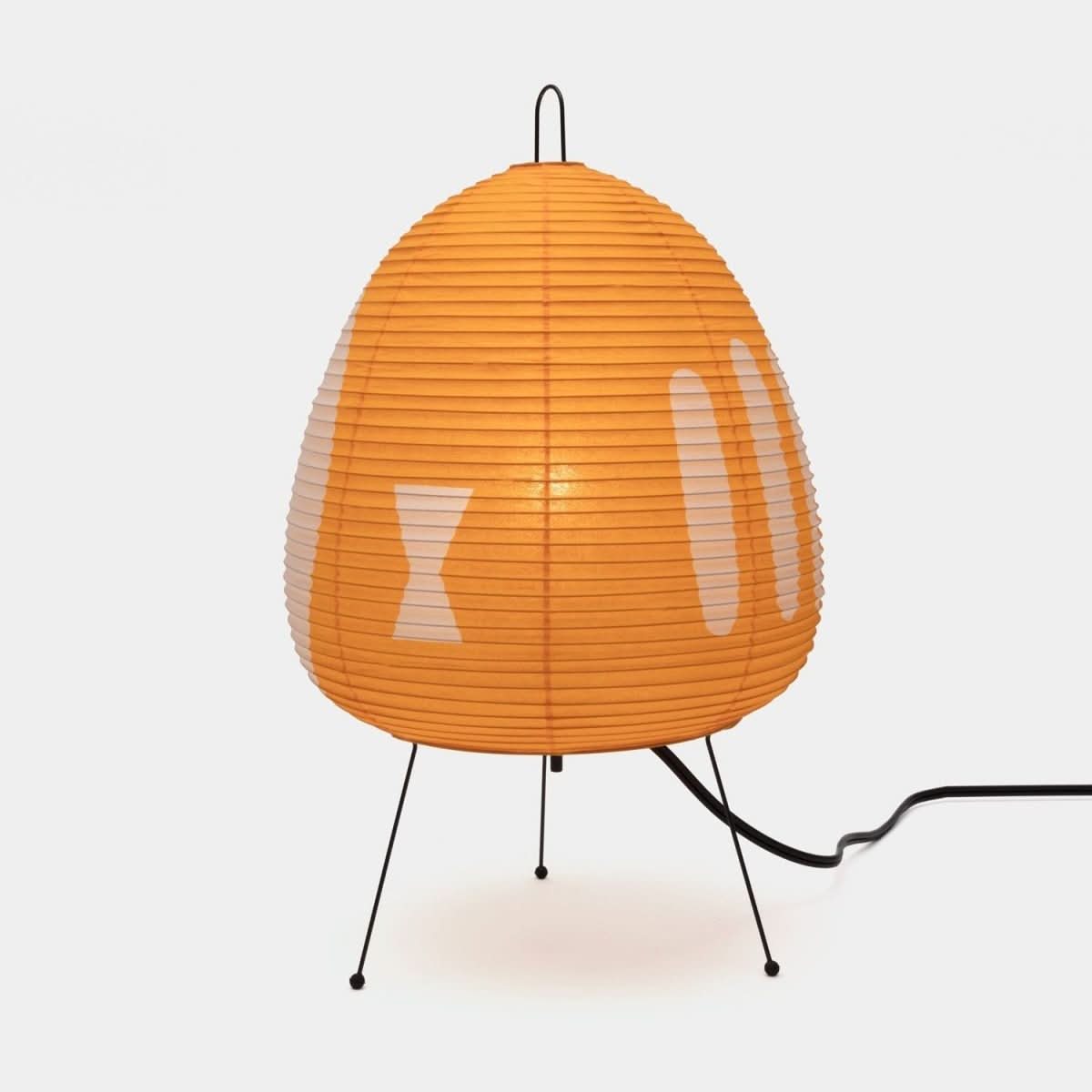 Tafellamp van Rijstpapier met IJzeren Voet in Japans Design 9