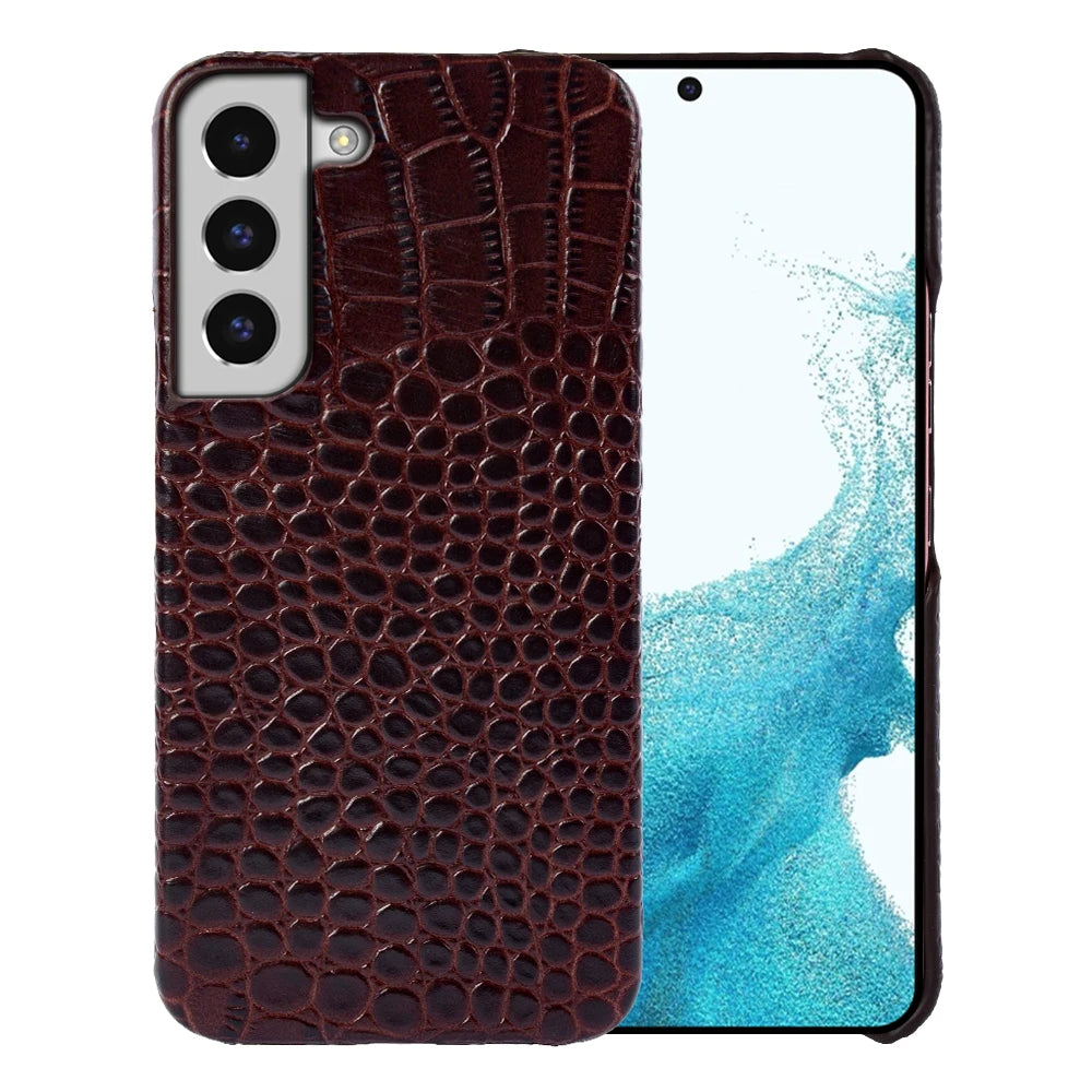 Telefoonhoes voor Samsung Galaxy S23 S22 S21 S20 Ultra Plus S10 Note 20 10 A53 Krokodilpatroon 10