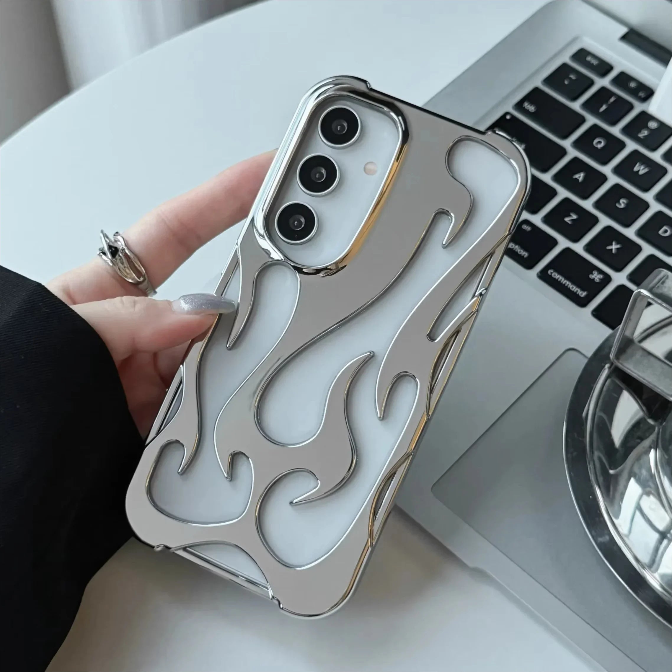 Telefoonhoes voor Samsung Galaxy met 3D Vlam Patroon 0