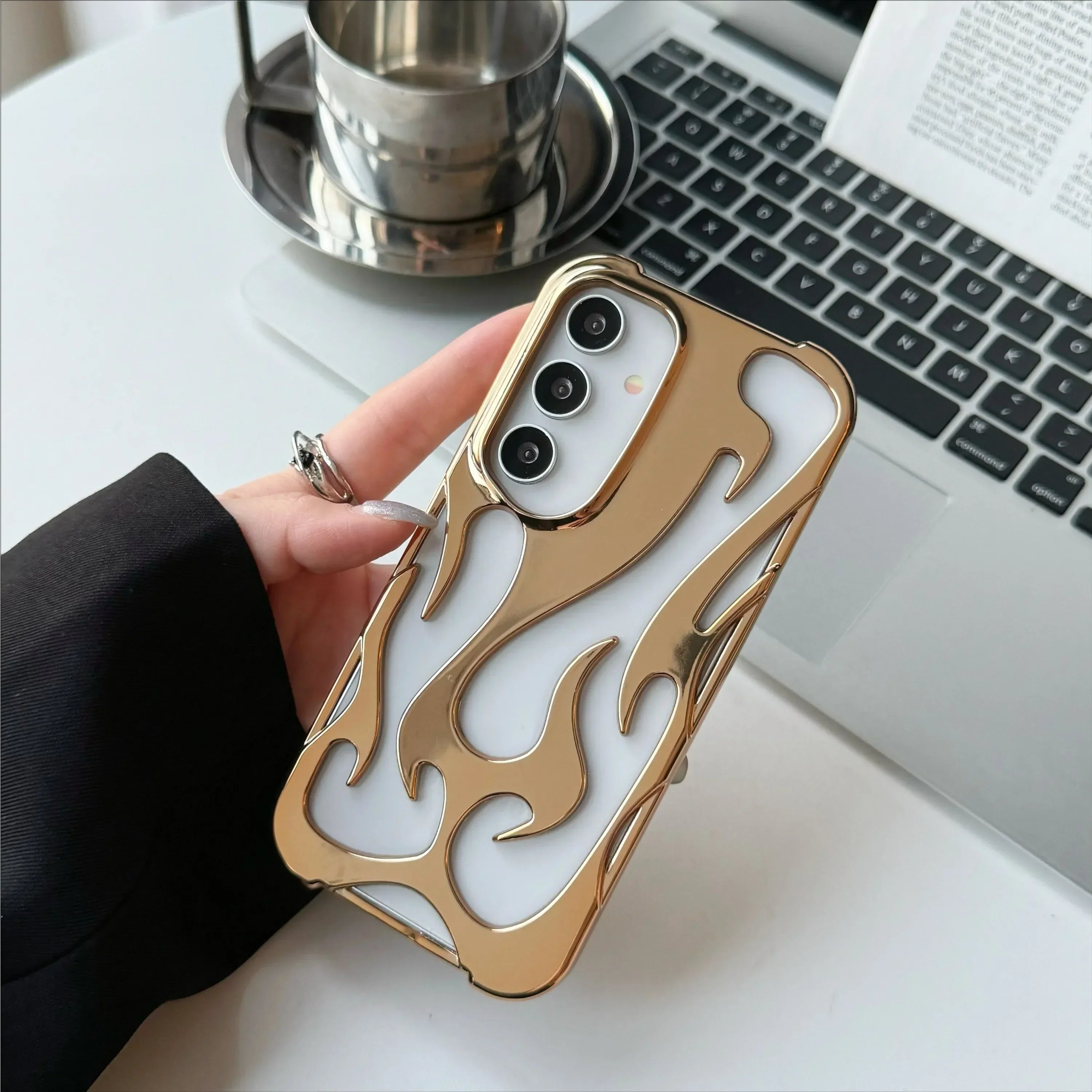 Telefoonhoes voor Samsung Galaxy met 3D Vlam Patroon 3