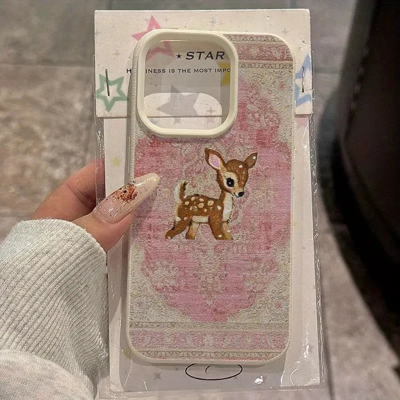 Telefoonhoesje iPhone 13 Vintage Bloem Herten Bumper Case 5