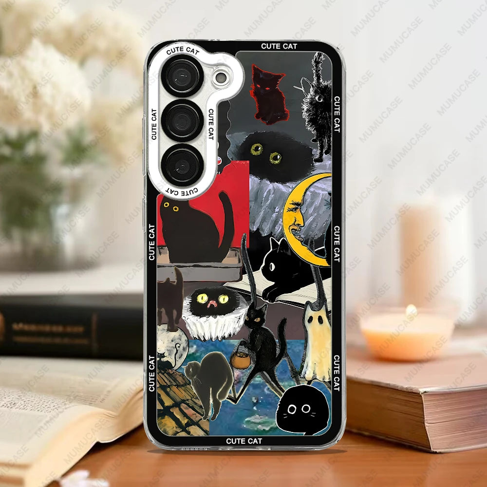 Telefoonhoesje voor Samsung Galaxy met Kat Collage 8