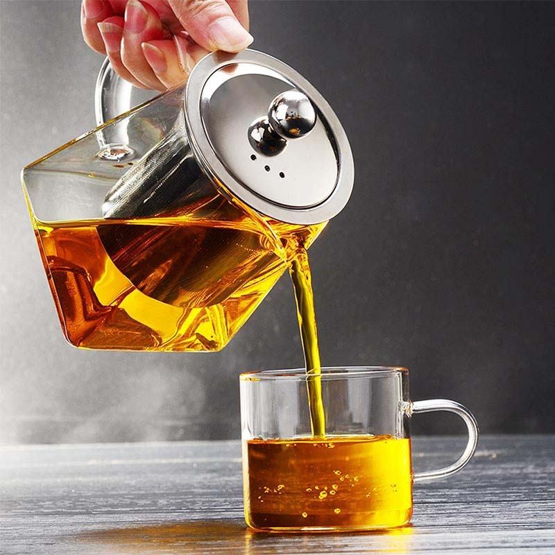 Theepot van Borosilicaatglas met Ingebouwd Thee-ei 2