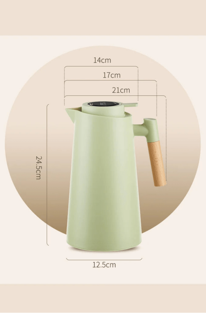 Thermosfles met Temperatuurdisplay en Houten Handvat 5
