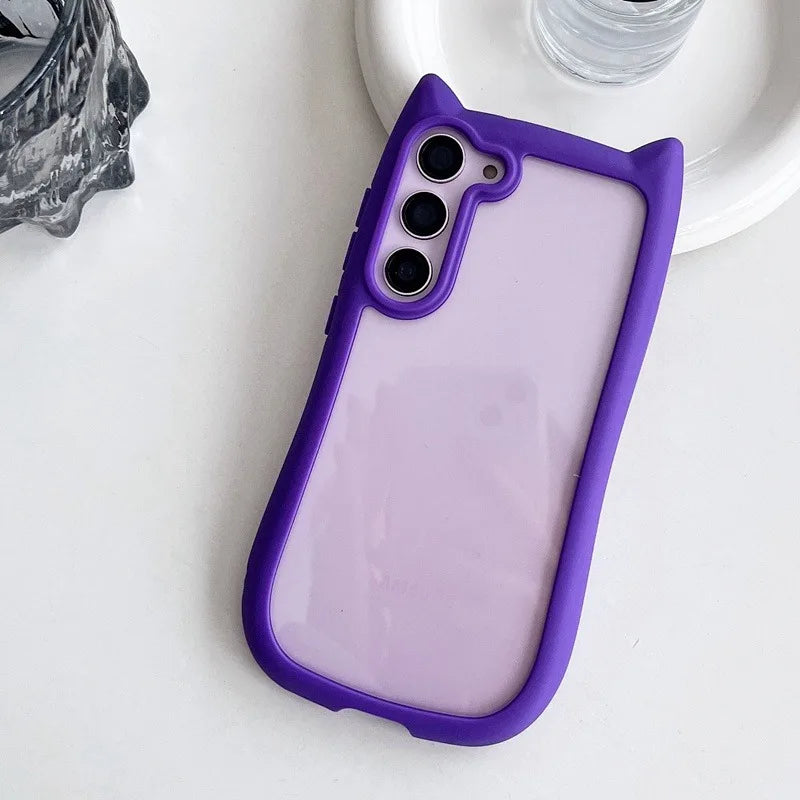 Transparante 3D Kat Oor Case voor Samsung S25 Plus 8