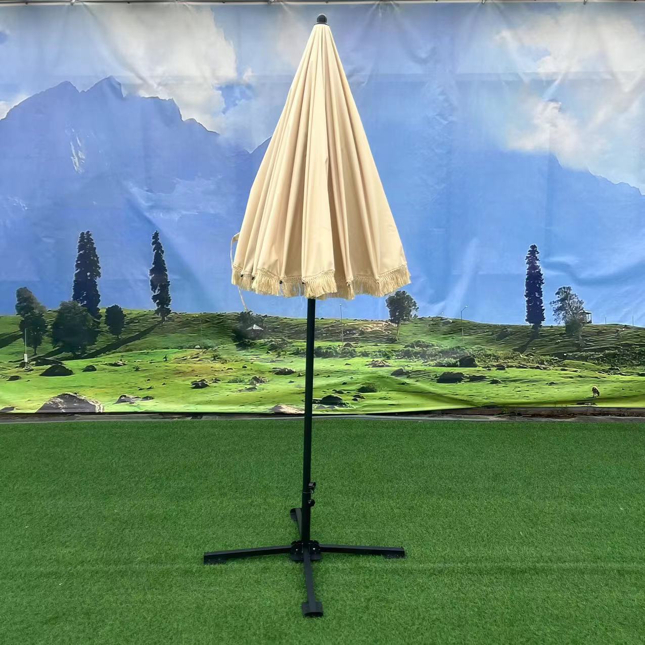 Tuinparasol met Kantelfunctie en Franjes voor Buiten 4
