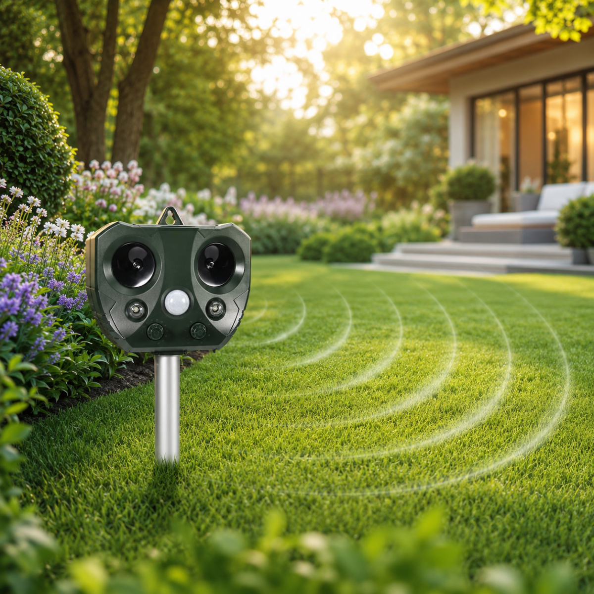 Ultrasone Dierenverjager op Zonne-energie met PIR-sensor 0