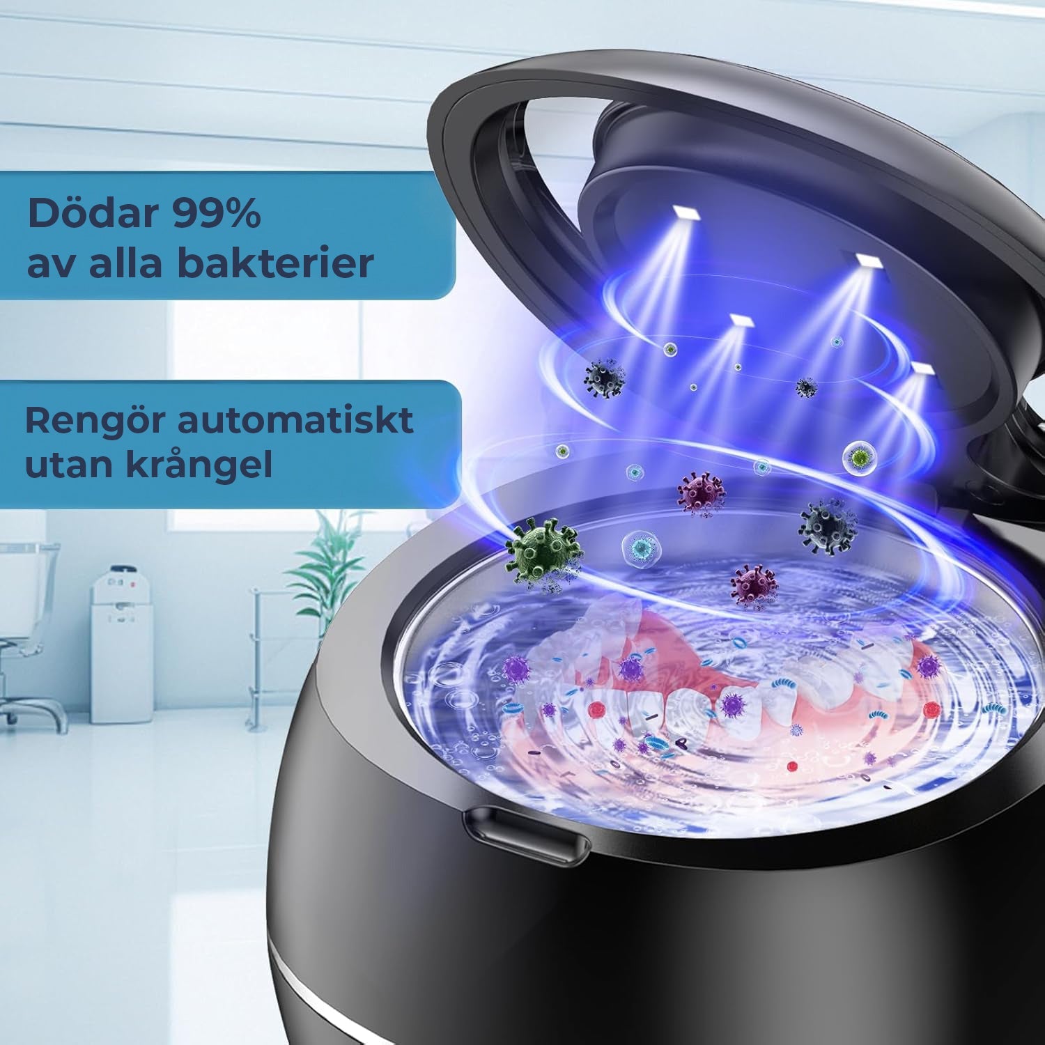 Ultrasone Reiniger voor Mondproducten en Accessoires Compact en Draagbaar 3