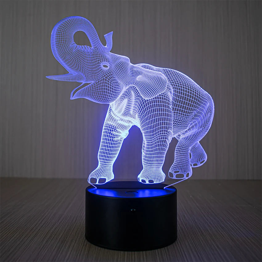 Unisex 3D LED Nachtlampje Olifant Vorm Met Afstandsbediening 2