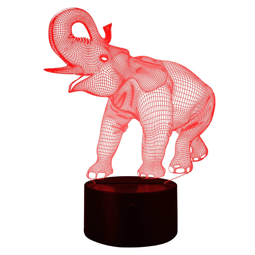 Unisex 3D LED Nachtlampje Olifant Vorm Met Afstandsbediening 4