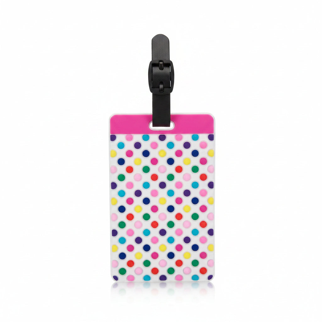 Unisex Bagagelabel met Kleurrijk Stippenpatroon 0